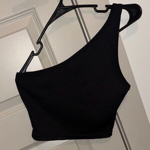 SHEIN Black Asymmetrical Tank Top